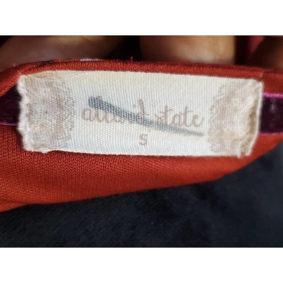 Altar’d State Red Floral Lace Up Boho Bell Sleeve V Neck Knee Length Dress Small - Picture 9 of 14